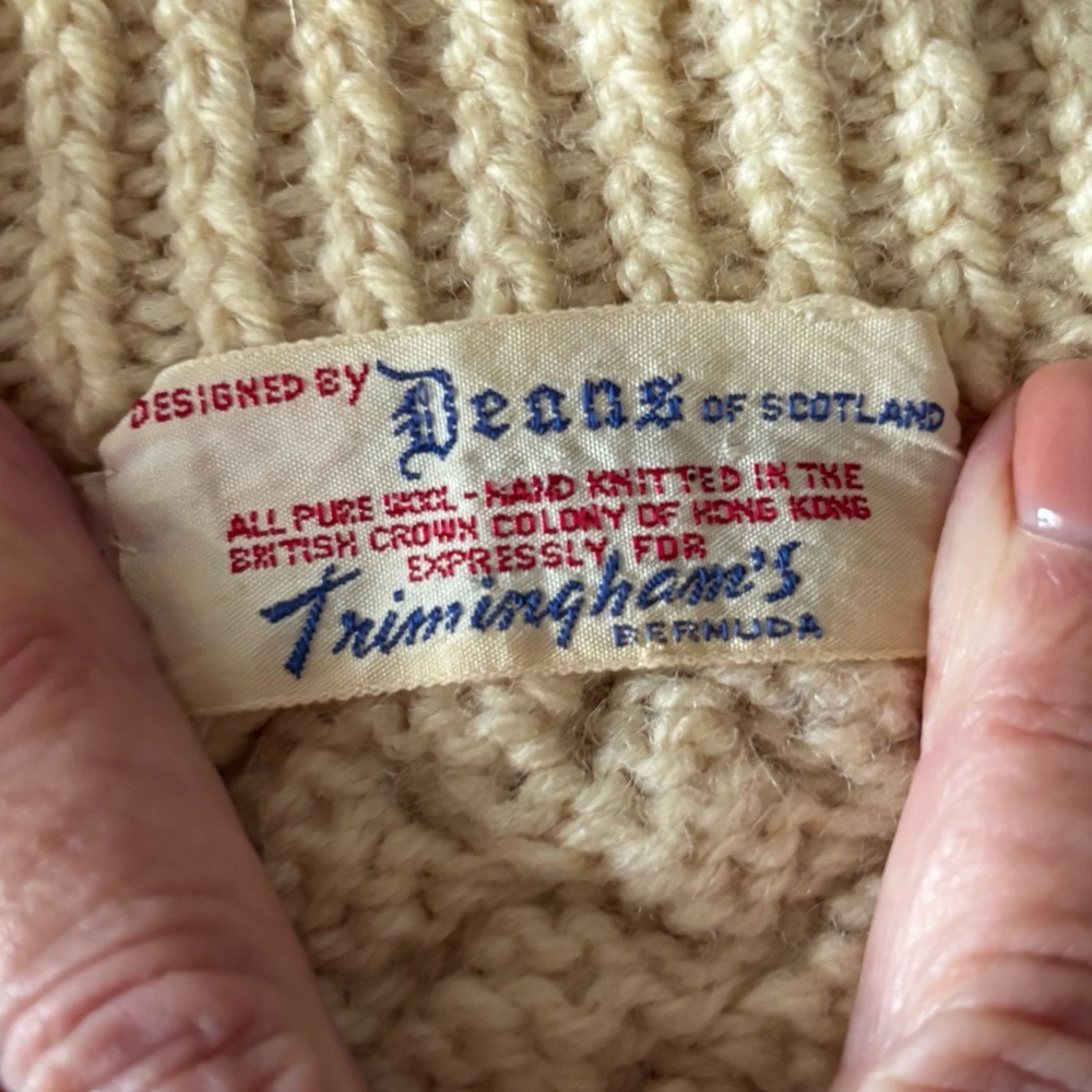 Fisherman Wool Sweater by Deans of Scotland - Vintage - Womens Medium - Picture 2 of 9